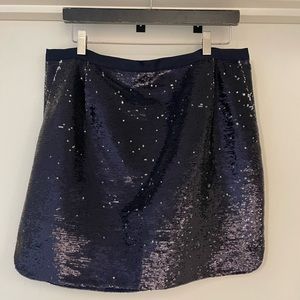 J. Crew Navy Blue Sequin Mini Skirt Holiday NWT- Size 12